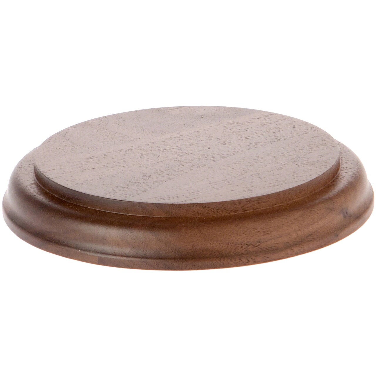 Plymor Solid Walnut Round Wood Display Base with Ogee Edge, 5.375" W x 5.375" D x 0.75" H